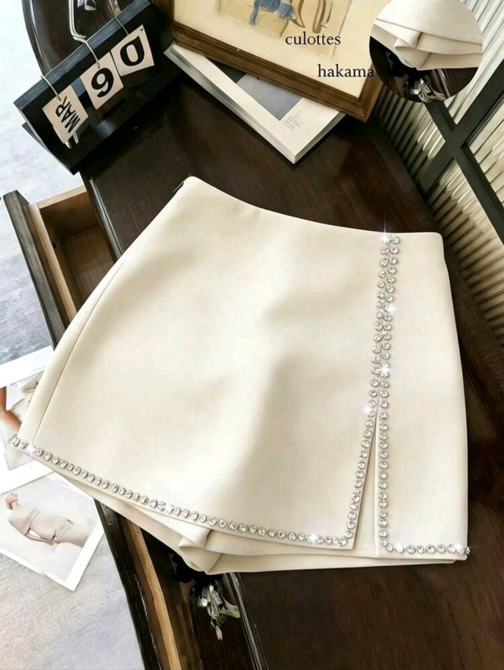 GlowEve Rhinestone Embellished Versatile Mini Skirt Shorts